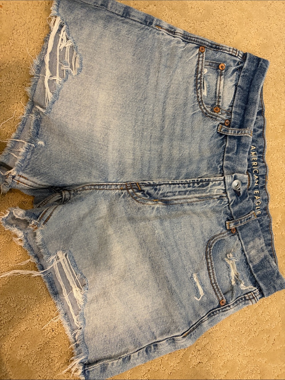 American Eagle Outfitters Light Wash Distressed Jean Shorts